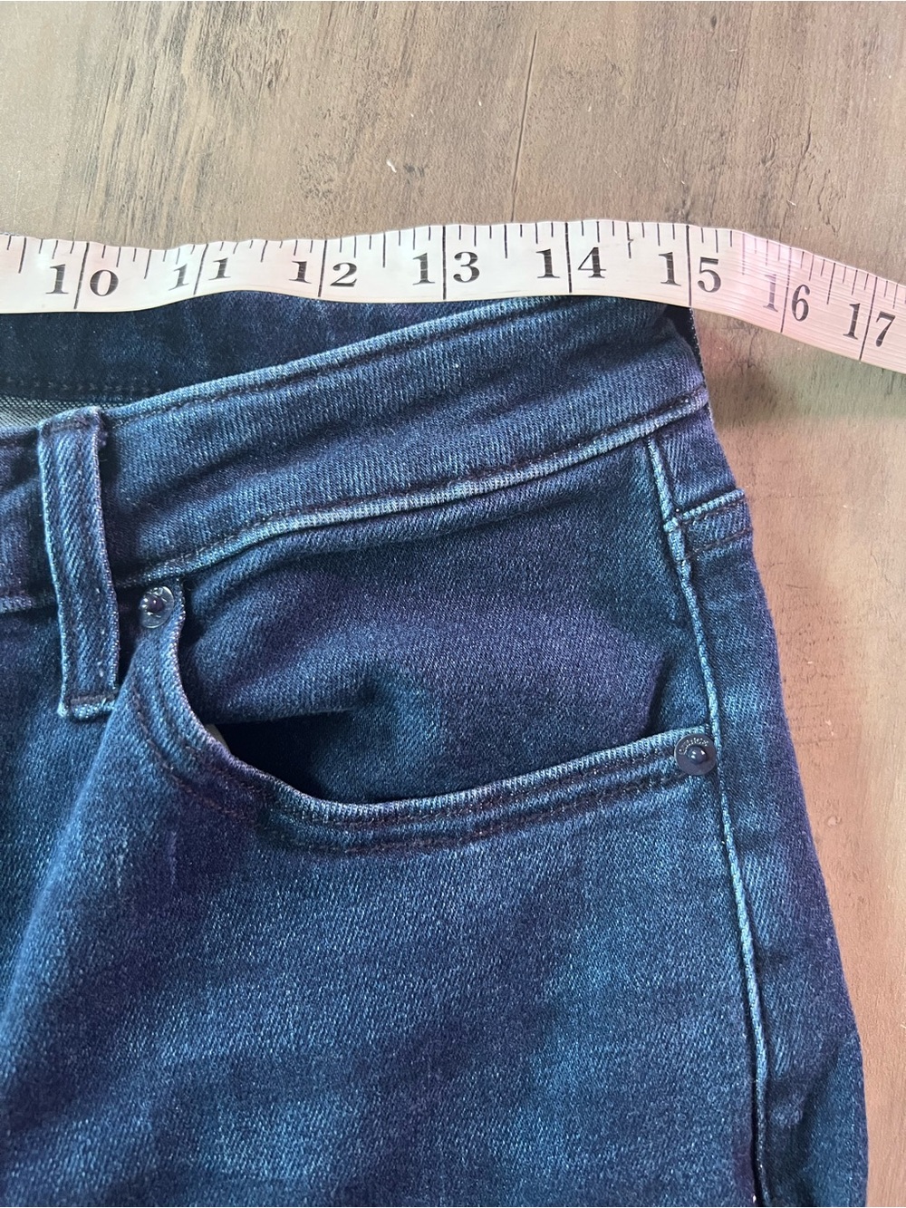 Quince Women’s Organic Cotton Dark Blue Wide Leg Jeans High Rise Stretch Size 30 - Picture 8 of 10